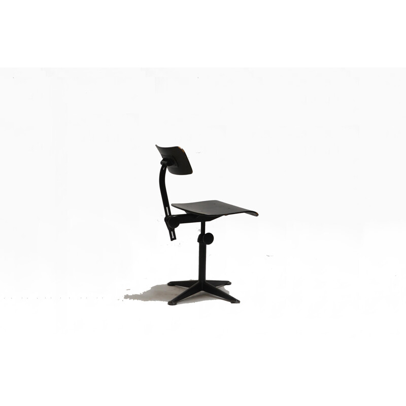 Industrial black chair by Friso Kramer for Ahrend de Cirkel - 1960s 