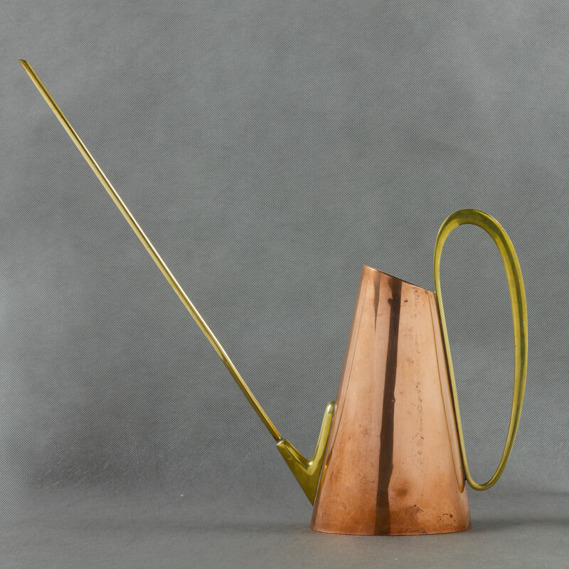 Vintage copper and brass watering can produced by Illum Bolighus - 1950s