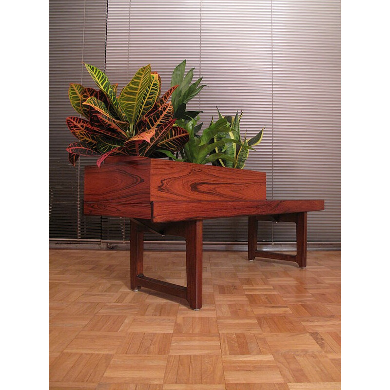 Rosewood Krobo Bench With Planter by Torbjorn Afdal - 1960s