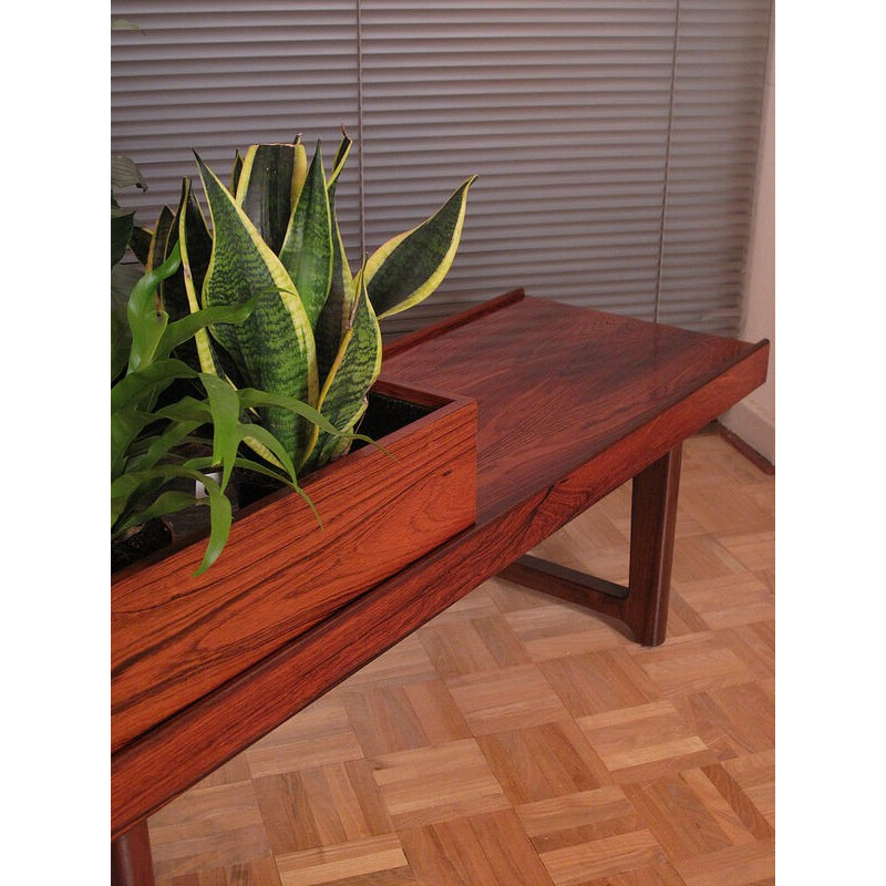 Rosewood Krobo Bench With Planter by Torbjorn Afdal - 1960s