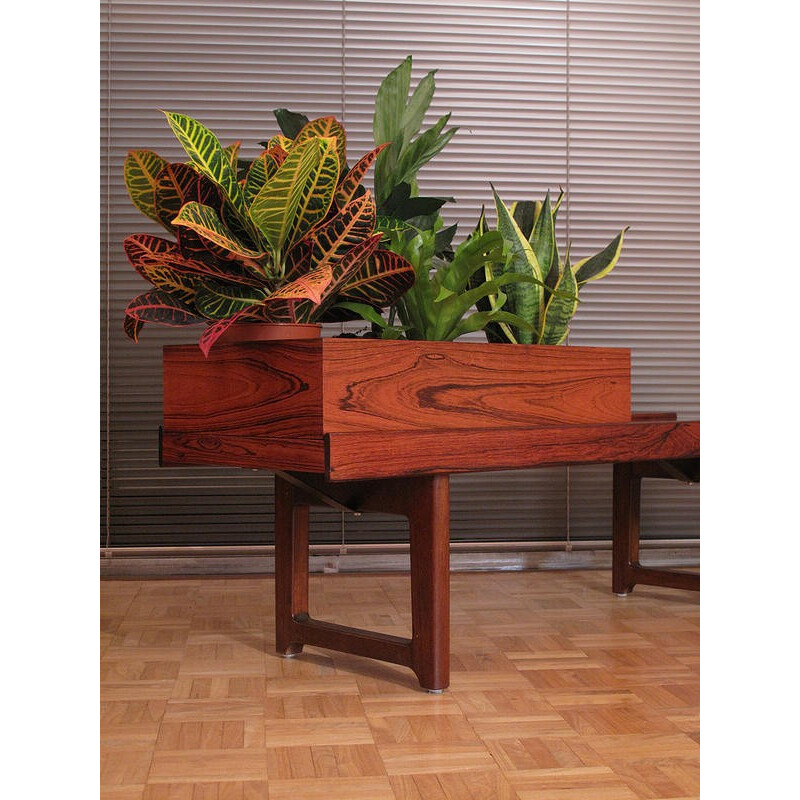 Rosewood Krobo Bench With Planter by Torbjorn Afdal - 1960s