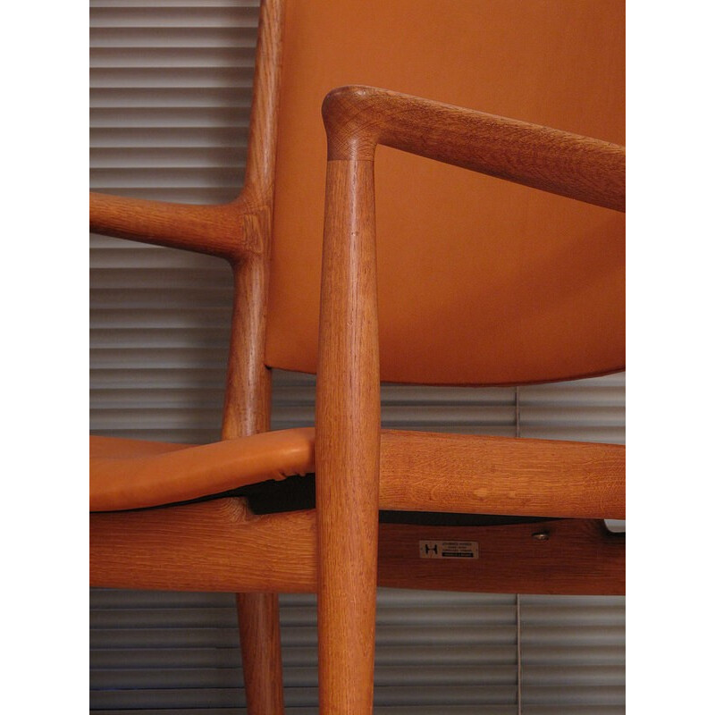 Oak & Leather  JH513  Armchair by Johannes Hansen - 1962