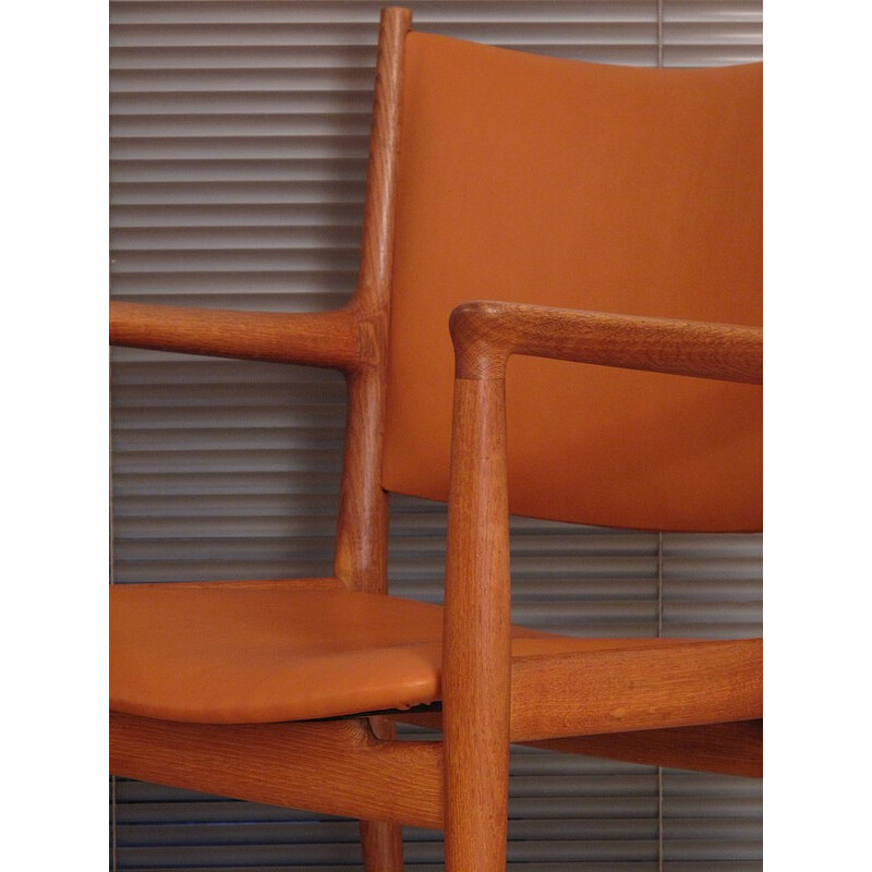 Oak & Leather  JH513  Armchair by Johannes Hansen - 1962