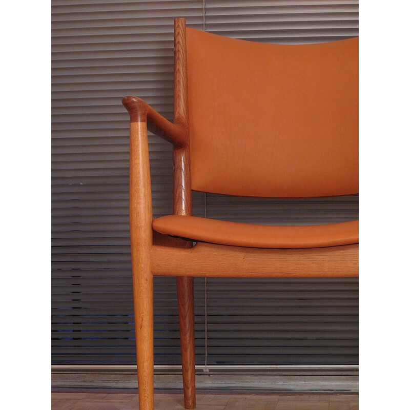 Oak & Leather  JH513  Armchair by Johannes Hansen - 1962