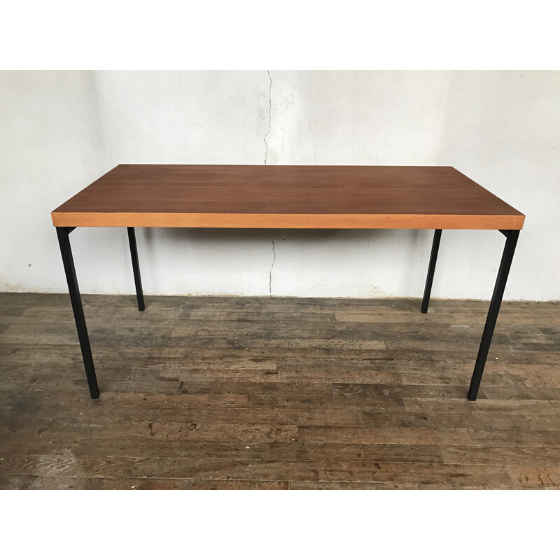 Teak table modernist minimalist design by Dieter Waeckerlin - 1950s