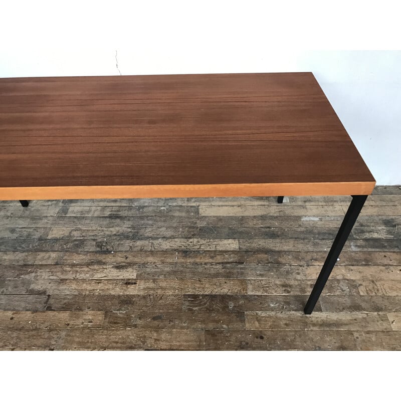 Teak table modernist minimalist design by Dieter Waeckerlin - 1950s