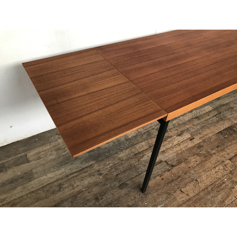 Table en teck vintage,modernist minimalist de Dieter Waeckerlin - 1950