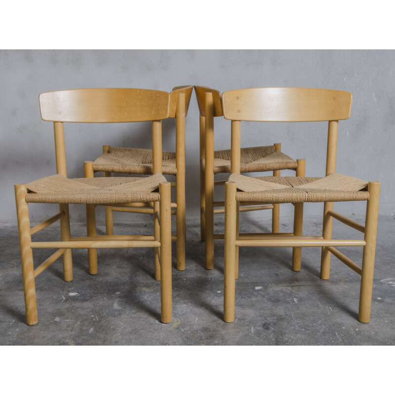 Set of 4 J39 Chairs by Børge Mogensen for Fredericia - 1960s