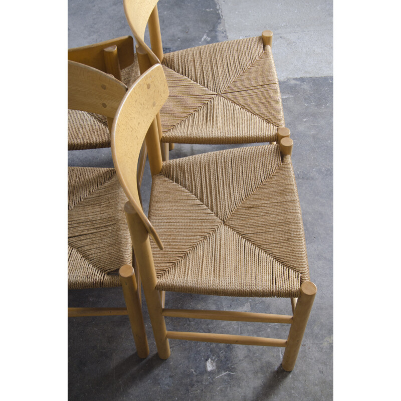 Set of 4 J39 Chairs by Børge Mogensen for Fredericia - 1960s