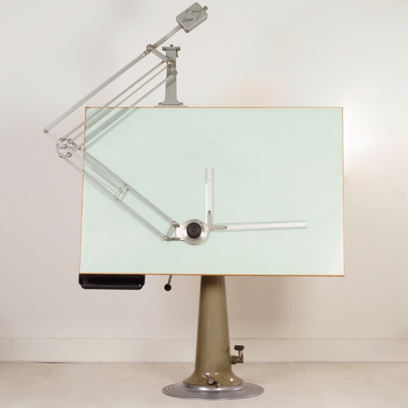 Industrial Drafting Table by Nike Hydraulics - 1950s