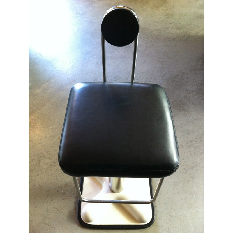 Black bar stool "Birillo", Joe COLOMBO - 1970s
