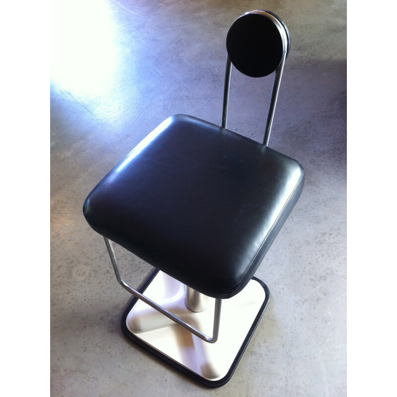 Black bar stool "Birillo", Joe COLOMBO - 1970s