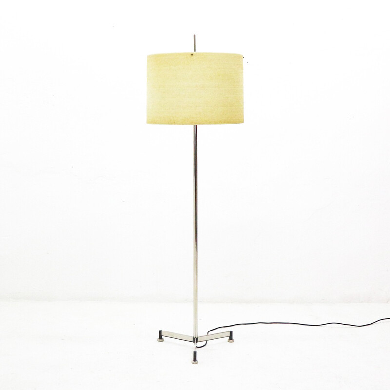 Floor lamp with tripodal base and resin shade - 1960s