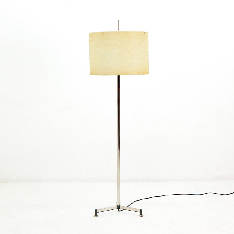 Floor lamp with tripodal base and resin shade - 1960s