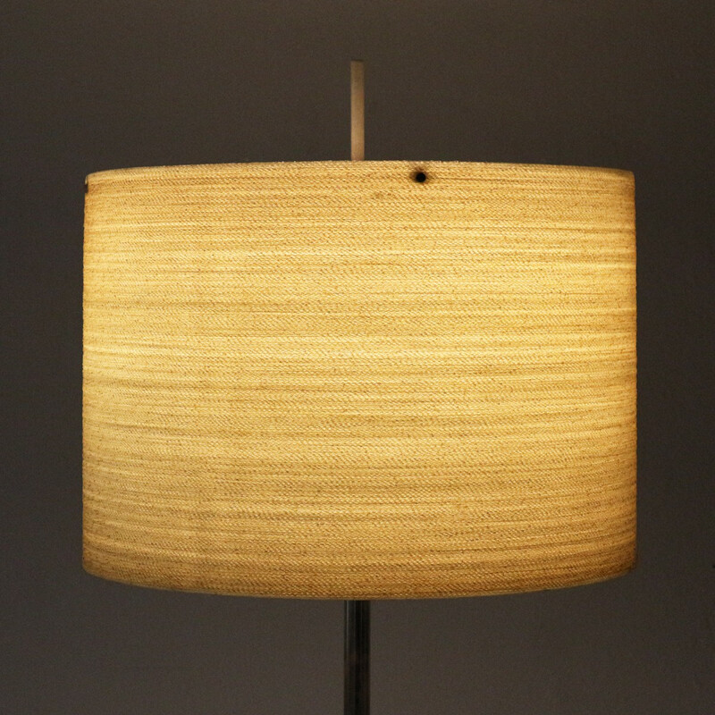 Floor lamp with tripodal base and resin shade - 1960s