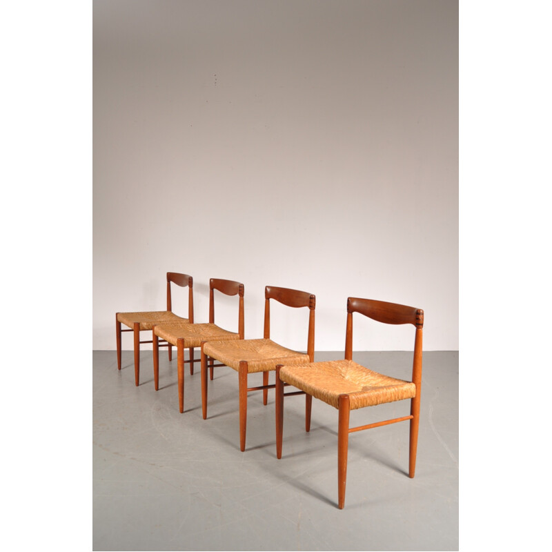 lot de 4 Chaises à repas de H.W. KLEIN - 1950