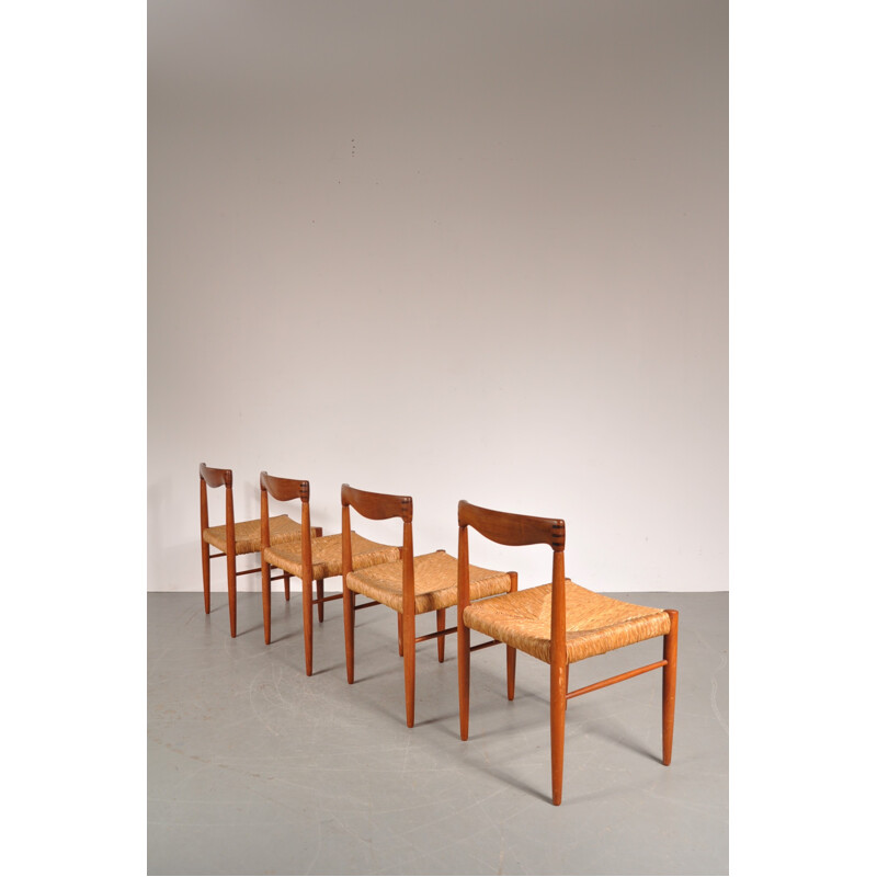 Set of 4 Dining chairs by H.W. KLEIN - 1950s