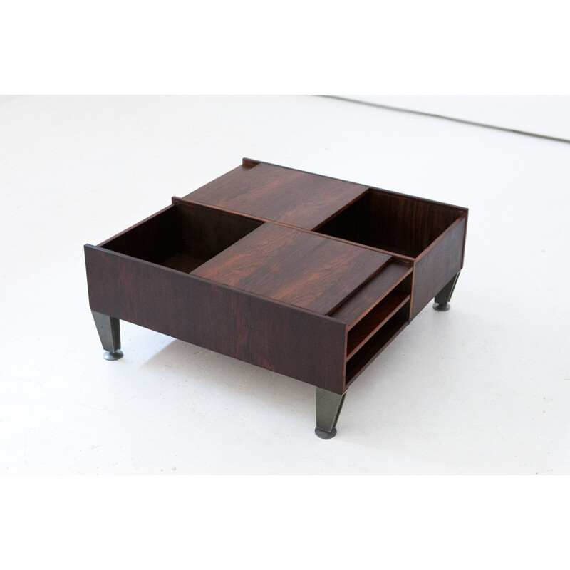 Multifunctional Italian Rosewood Coffee Table - 1960s