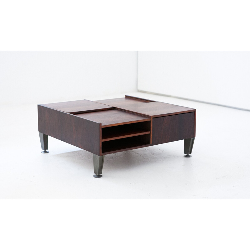 Multifunctional Italian Rosewood Coffee Table - 1960s