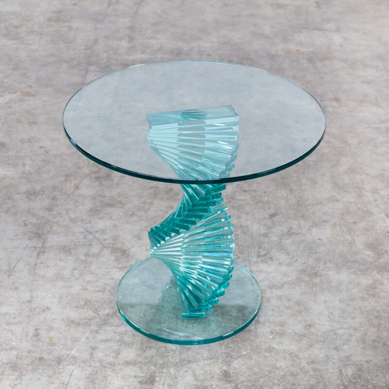 Table d'appoint en verre spirale de Ravello - 1980