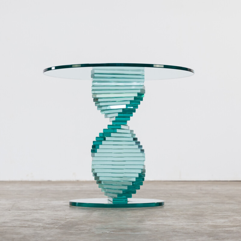 Table d'appoint en verre spirale de Ravello - 1980