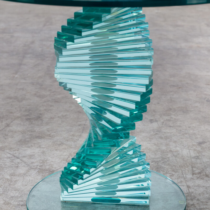 Table d'appoint en verre spirale de Ravello - 1980
