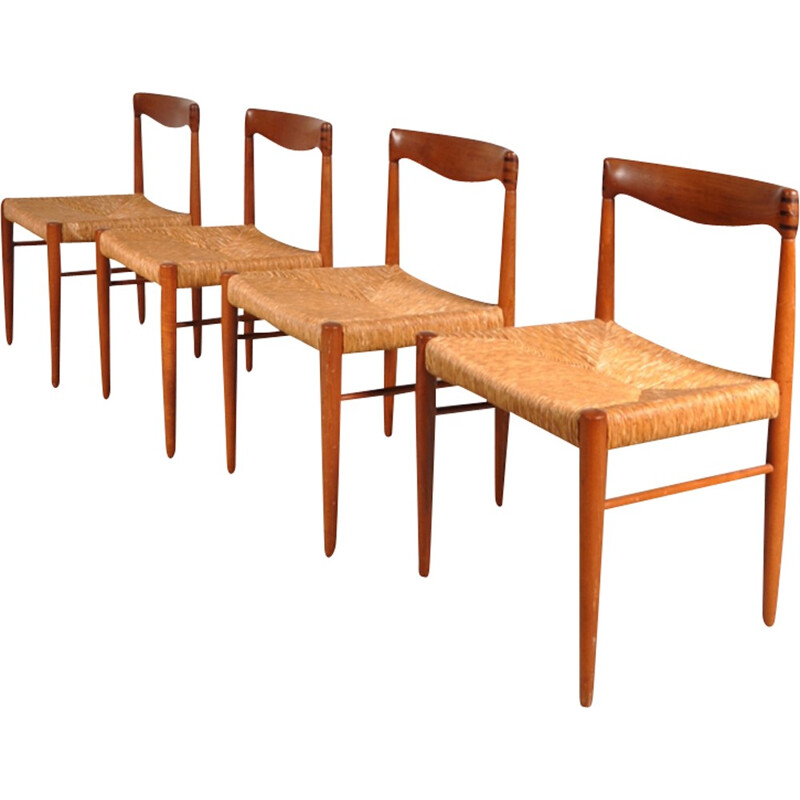 lot de 4 Chaises à repas de H.W. KLEIN - 1950