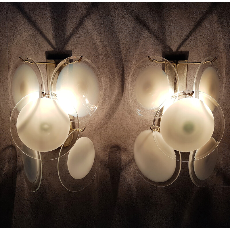 Pair of Italian Wall Lamps by Vistosi - 1960s