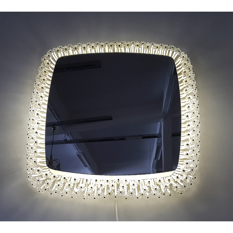 Vintage square mirror by Emil Stejnar for Rupert Nikoll, 1950