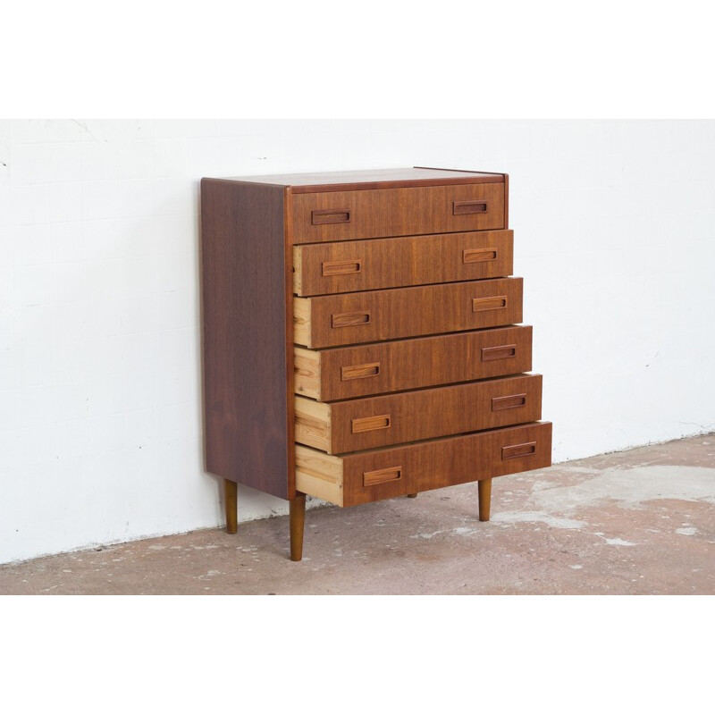 Vintage chest of 6 drawers in teak by Westergaard - 1960s