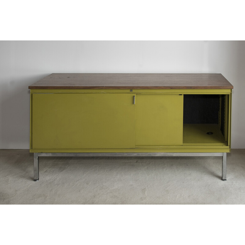 Green vintage industrial design cabinet - 1950s