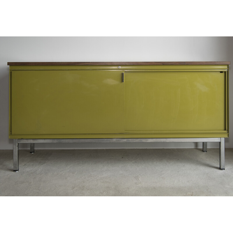 Green vintage industrial design cabinet - 1950s
