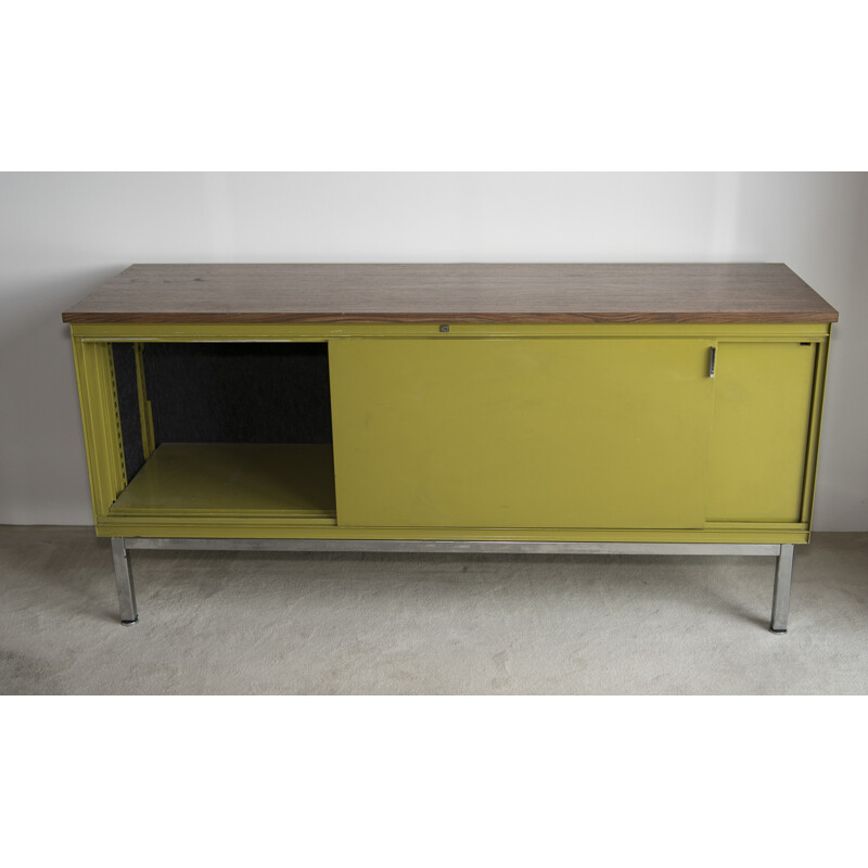 Green vintage industrial design cabinet - 1950s