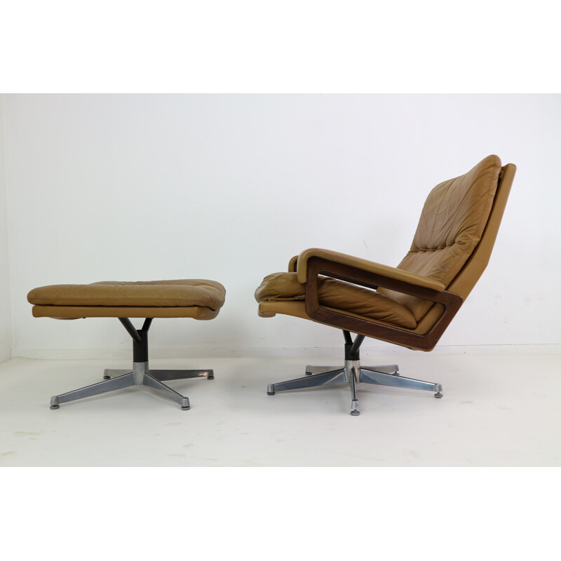 King Swivel Chair and Ottoman by André Vandenbeuck for Strassle - 1960s