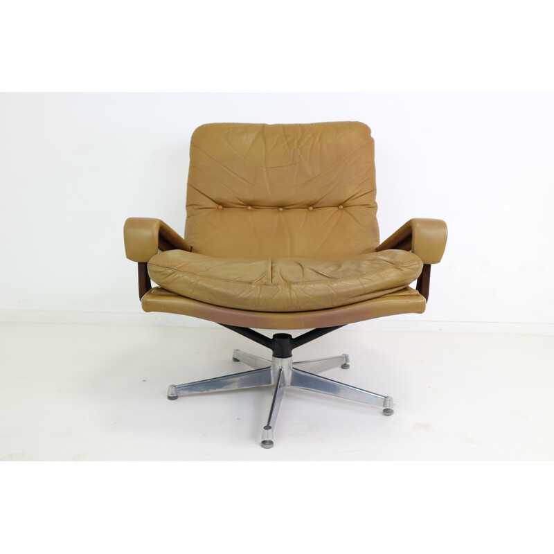 King Swivel Chair and Ottoman by André Vandenbeuck for Strassle - 1960s