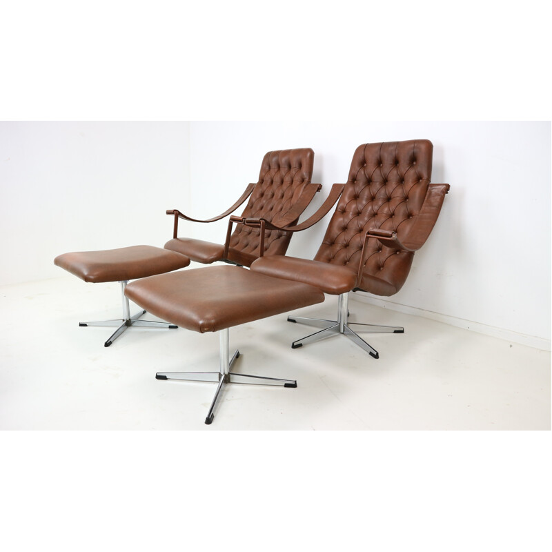 Fauteuil lounge et Ottoman Assorti par Geoffrey Harcourt - 1960