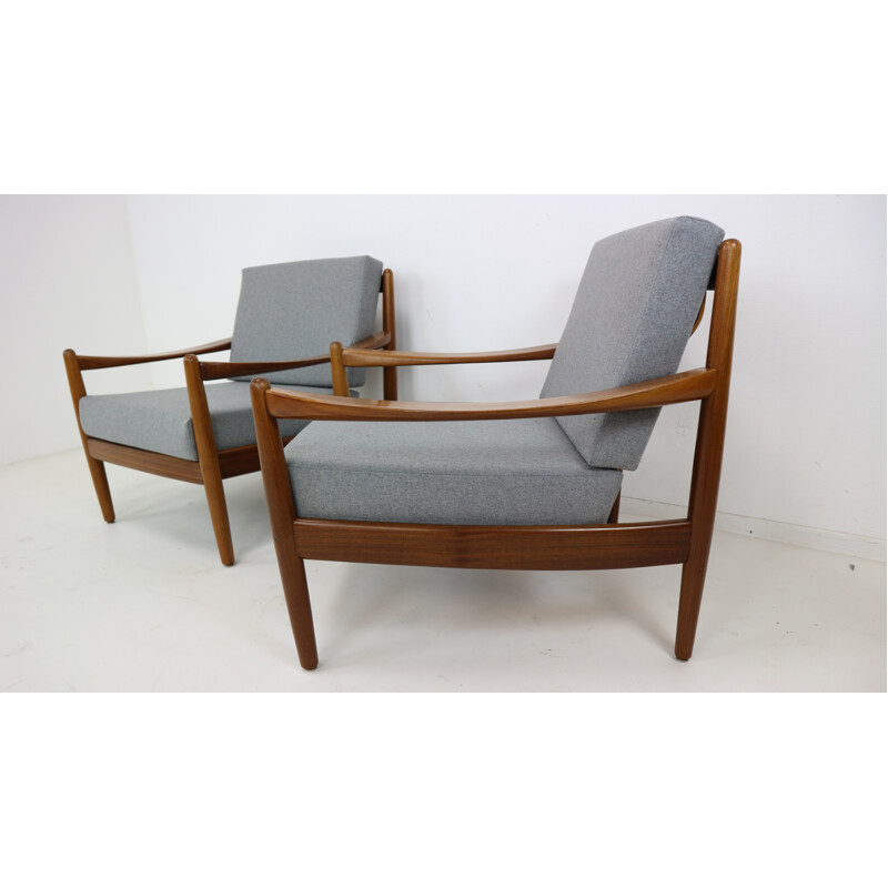 Set of 2 Danish Teak Bentwood Armchairs - 1960s