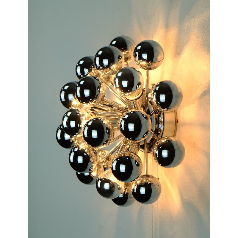 Chrome WALL LAMP sconce 4 lights and 20 chrome balls - 1960s