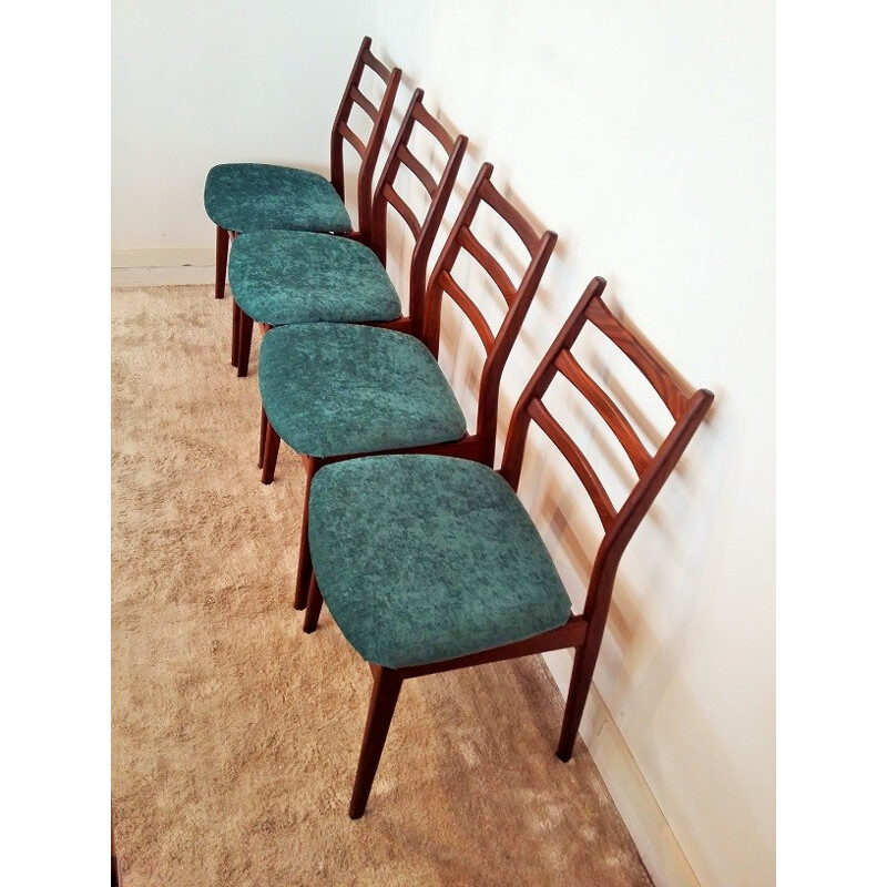 Suite de 4 chaises en teck de Carl Sasse - 1960