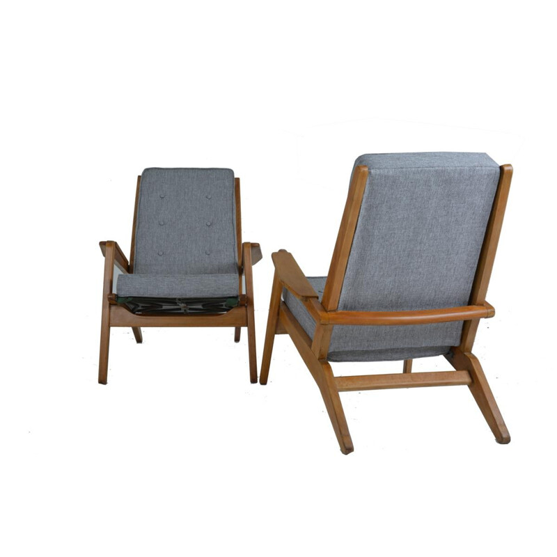 Pair of "FS 105" armchairs by Pierre Guariche for Airborne - 1950s