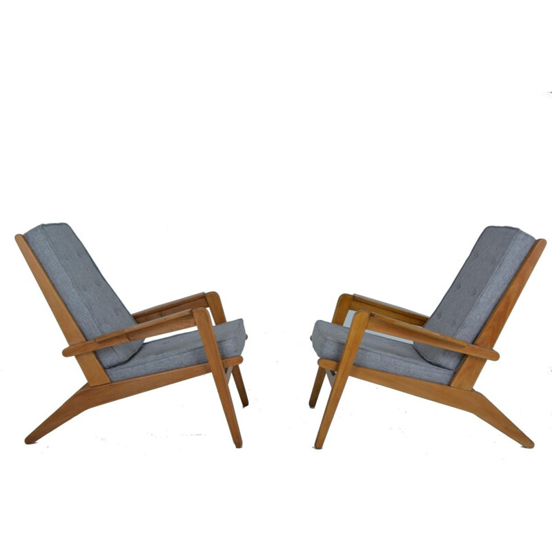 Pair of "FS 105" armchairs by Pierre Guariche for Airborne - 1950s