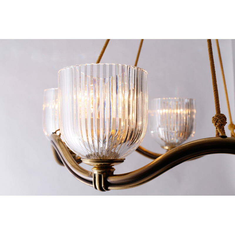 Vintage Five Arm Chandelier by Hugo Gorge for Bakalowits & Sohne - 1930s