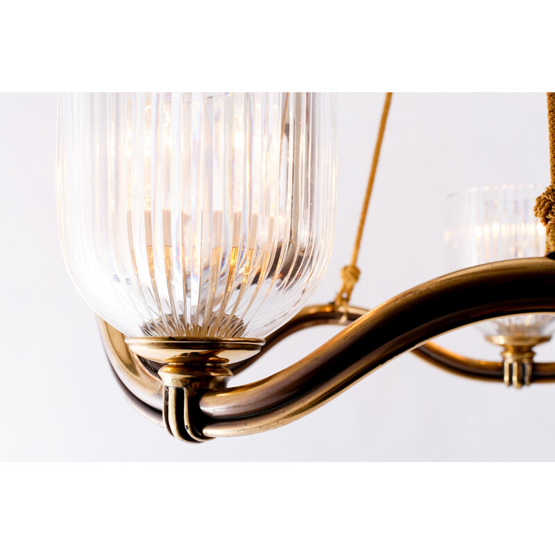 Vintage Five Arm Chandelier by Hugo Gorge for Bakalowits & Sohne - 1930s