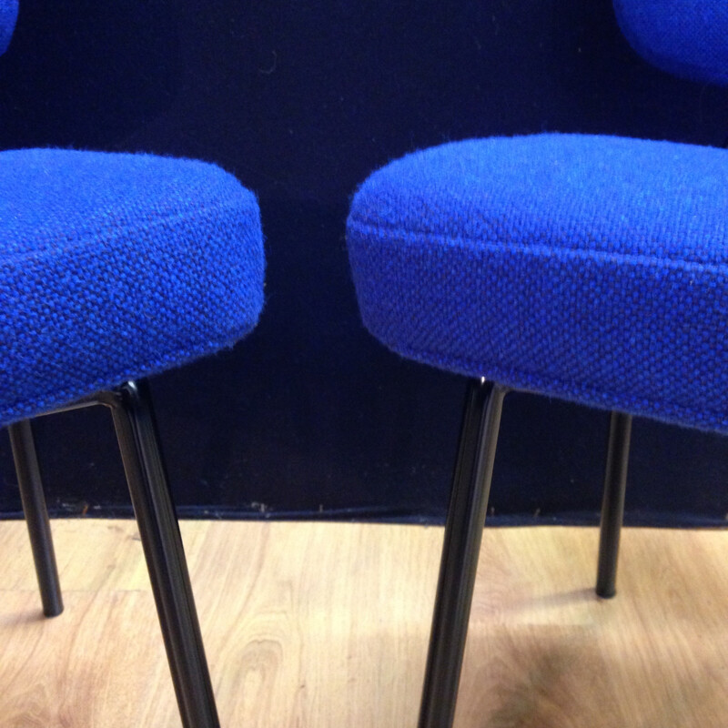 Vintage black veneered metal chairs, 1960