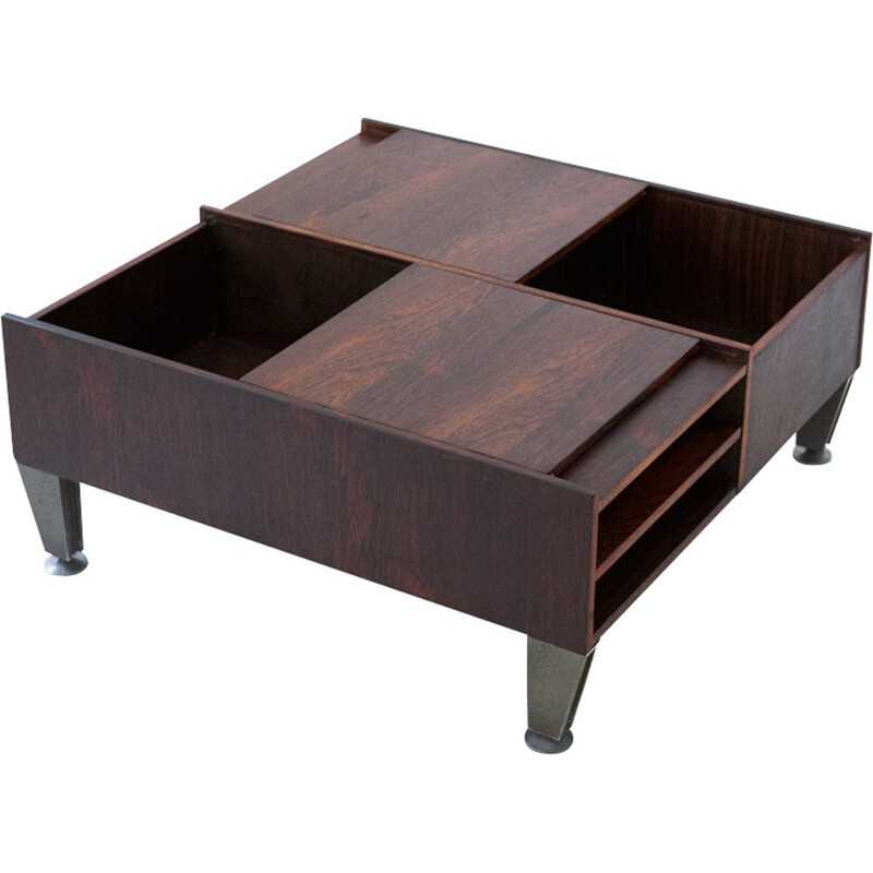 Multifunctional Italian Rosewood Coffee Table - 1960s