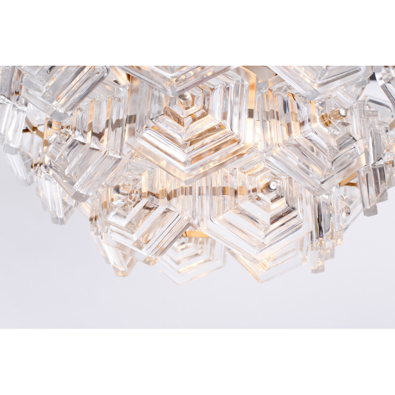 Vintage Hexagonal Crystal Chandelier - 1960s