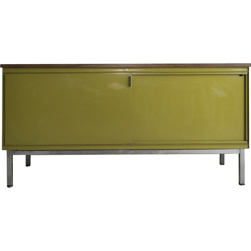Green vintage industrial design cabinet - 1950s
