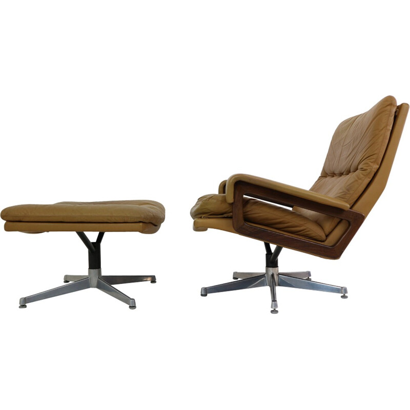 King Swivel Chair and Ottoman by André Vandenbeuck for Strassle - 1960s