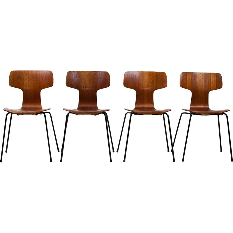 Set of 4 chairs 3103 by Arne Jacobsen - 1967