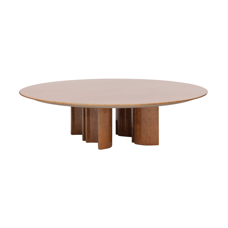 Table Basse Ronde en érable de Giovanni Offredi - 1980